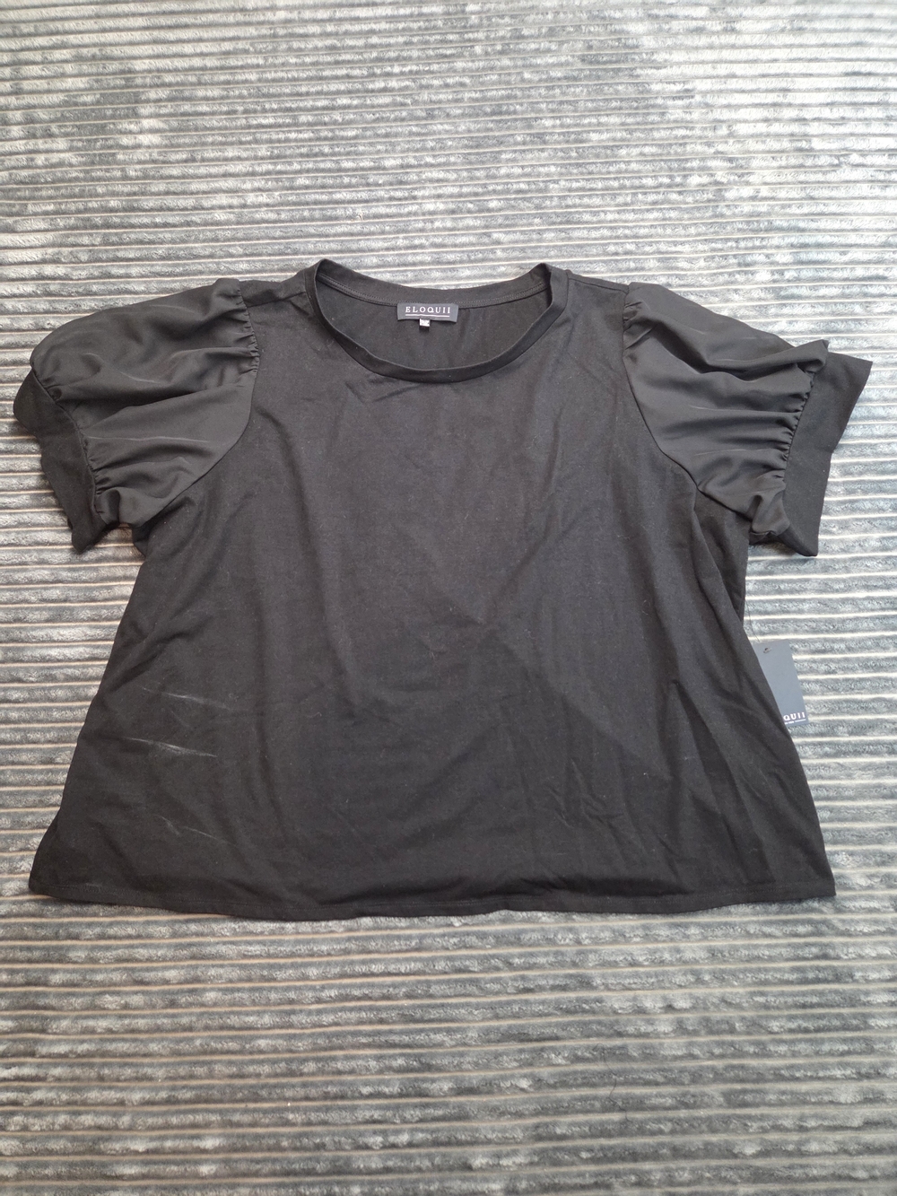 Eloquii Black Puff Sleeve Tee